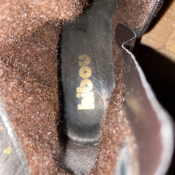 Hibou brown, heeled, laced combat boots - Picture 5 of 7